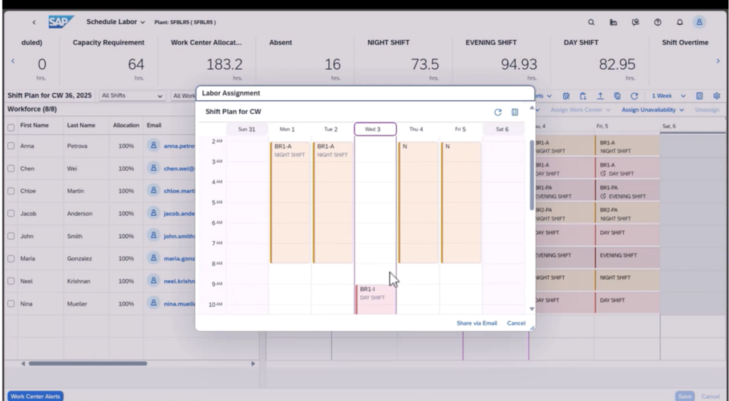 Workforce Scheduling - image demo 1