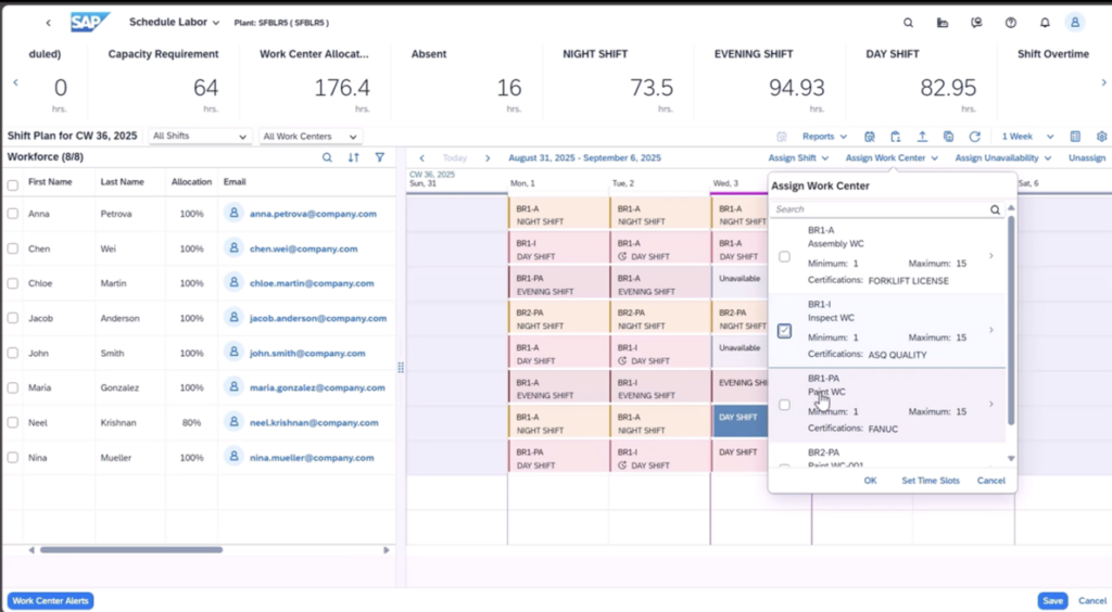 Workforce Scheduling - image demo 2