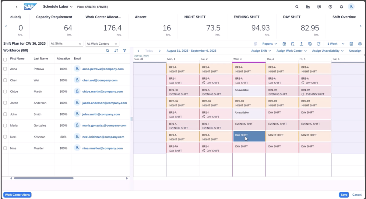 Workforce Scheduling - image demo 3